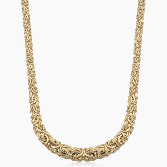 Solid Gold Byzantine Graduated Necklace Yellow/ 10K - Picture 4 of 6